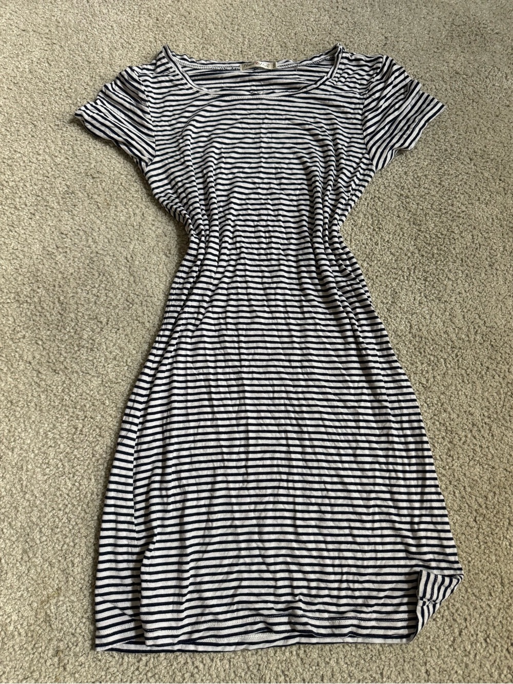Fashion Nova Black and White Striped Midi Dress
